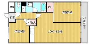 フラワー1番館【4階】の間取り