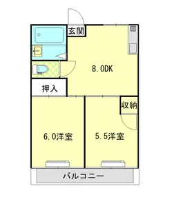 男女ノ湊ハイツ【1階】の間取り