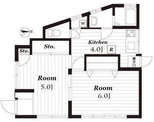 東京都中野区上高田4【アパート】の間取り