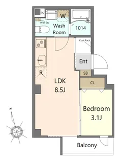 b CASA川崎II【3階】の間取り