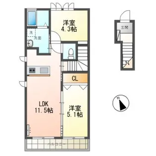 グレイス桜並木【2階】の間取り