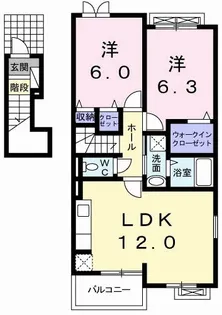 グランツB【2階】の間取り