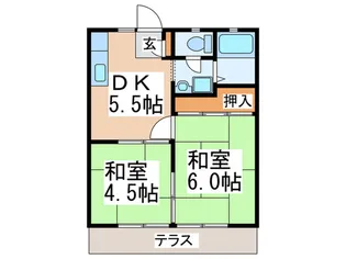 アビタシオン安芸【1階】の間取り