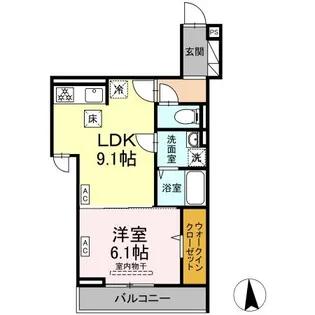D Paina旭町【1階】の間取り