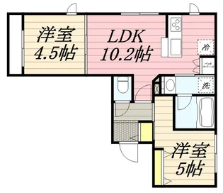 2LDKの間取り画像