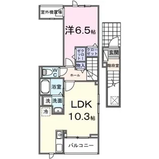ヒカルサ⼟浦神⽴イーストI【2階】の間取り
