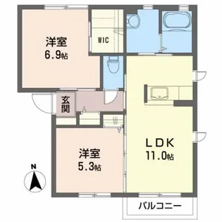 シャーメゾン堀口A【2階】の間取り