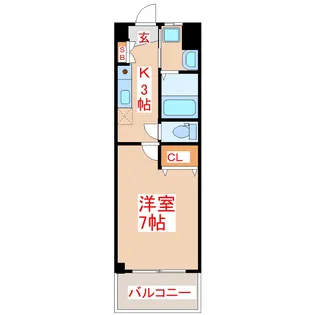 サンパティーク谷山中央【3階】の間取り