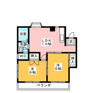コーポ新西【2階】の間取り