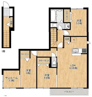 ミヤビ ツー【2階】の間取り