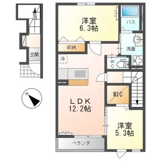 茨城県ひたちなか市大字東石川【アパート】の間取り