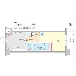 1LDKの間取り画像