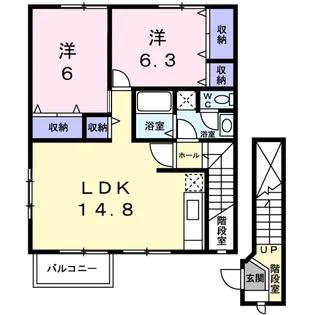 メゾンヒルズ・モトミヤ【2階】の間取り