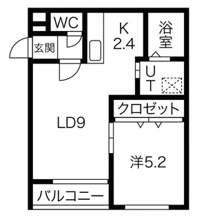フェリオ小樽築港【4階】の間取り