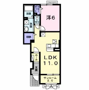 サン・ヤスダIV A【1階】の間取り