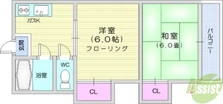 コーポ鷹屋敷【1階】の間取り