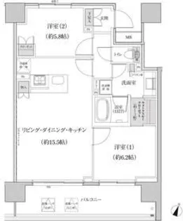 パークハビオ渋谷本町レジデンス【5階】の間取り