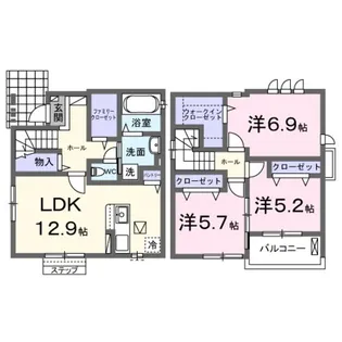 広島県安芸郡府中町鶴江1【一戸建】の間取り