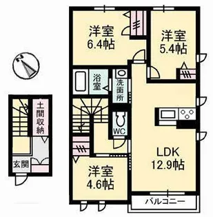 クレインアート B棟【2階】の間取り