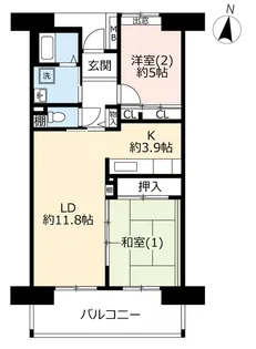 URプラザシティ新所沢けやき通り第二【7階】の間取り