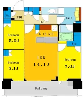 東京都中央区晴海5【マンション】の間取り