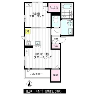 1LDKの間取り画像