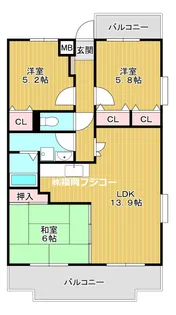 福岡県那珂川市中原3【マンション】の間取り
