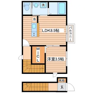 マノアーレ名取駅西 B棟【2階】の間取り