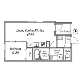 クオッカ都島【1階】の間取り