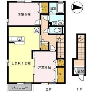 ビズビー広瀬 B棟【2階】の間取り