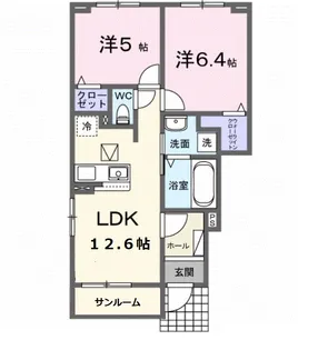 ジェントリー・ミルト【1階】の間取り