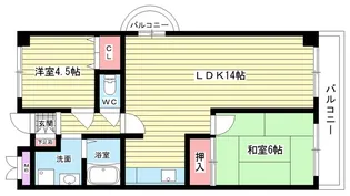 エステート桜塚【4階】の間取り
