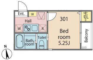 ハナテラス五反野【3階】の間取り
