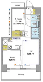 ベイシティ晴海スカイリンクタワー【14階】の間取り
