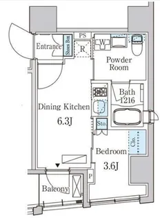 ザ・ライオンズフォーシア八丁堀【10階】の間取り