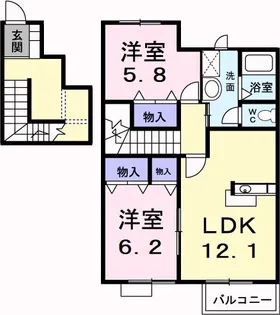 ファミールウツベ III【2階】の間取り