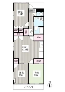 グランデ瓦曽根【2階】の間取り