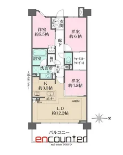 ザ・パークハウス上麻生【1階】の間取り
