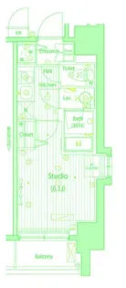 グランド・ガーラ桜木町駅前【11階】の間取り