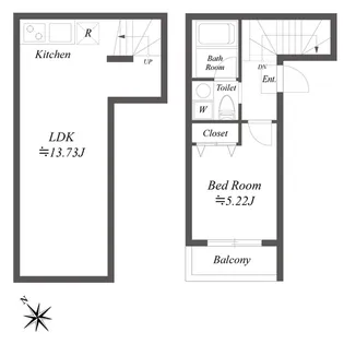 ルクレ三田【1階】の間取り