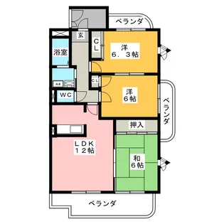 クインビー【1階】の間取り
