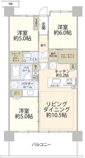 シティハウス王子【3階】の間取り