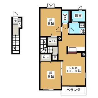 ベルベディア A【2階】の間取り