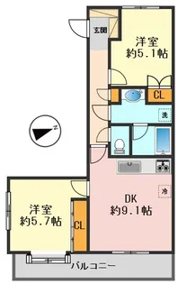 新小岩親水公園パークホームズ【3階】の間取り