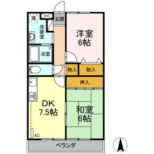 メルベーユ大倉山【2階】の間取り