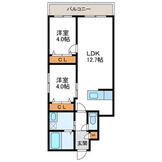 ミカーサ13【1階】の間取り