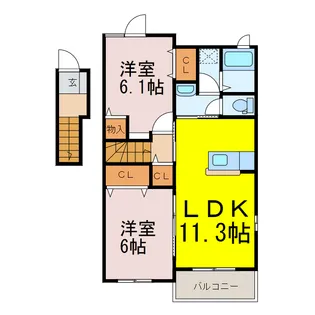 ヴィラ ソフィア【2階】の間取り