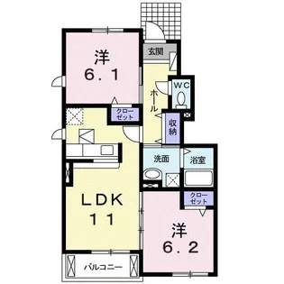 プリ-トカ-サ内浜III【1階】の間取り