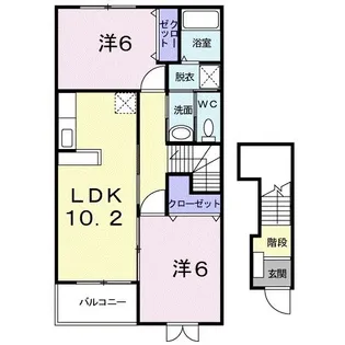 アフェットA【2階】の間取り
