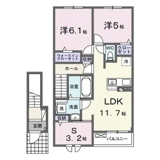 グレースヒルズ【1階】の間取り